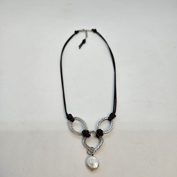 Silpada Leather and Silver Necklace #N1257 - Picture 3 of 4